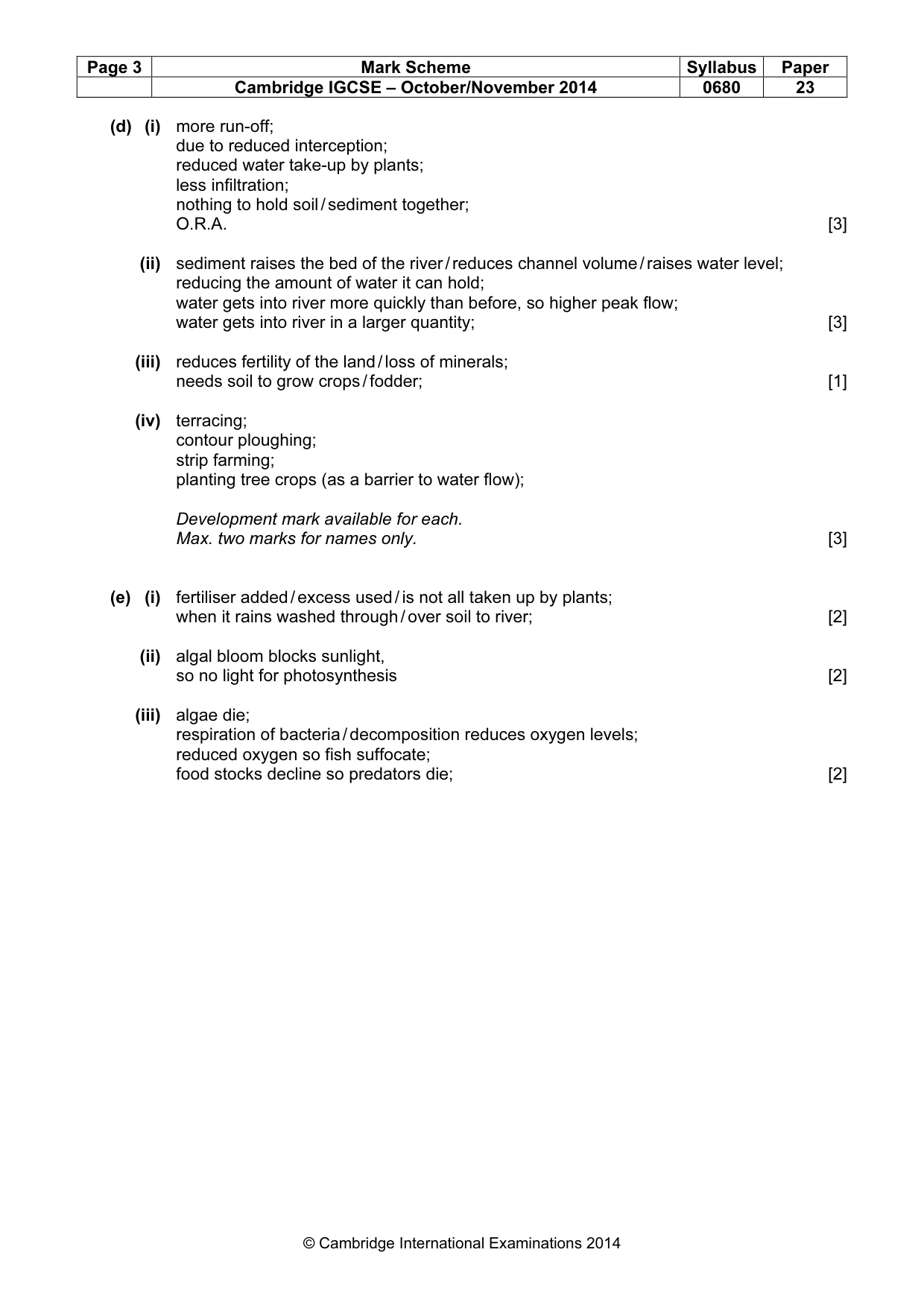 Mark scheme, page 3 of 7