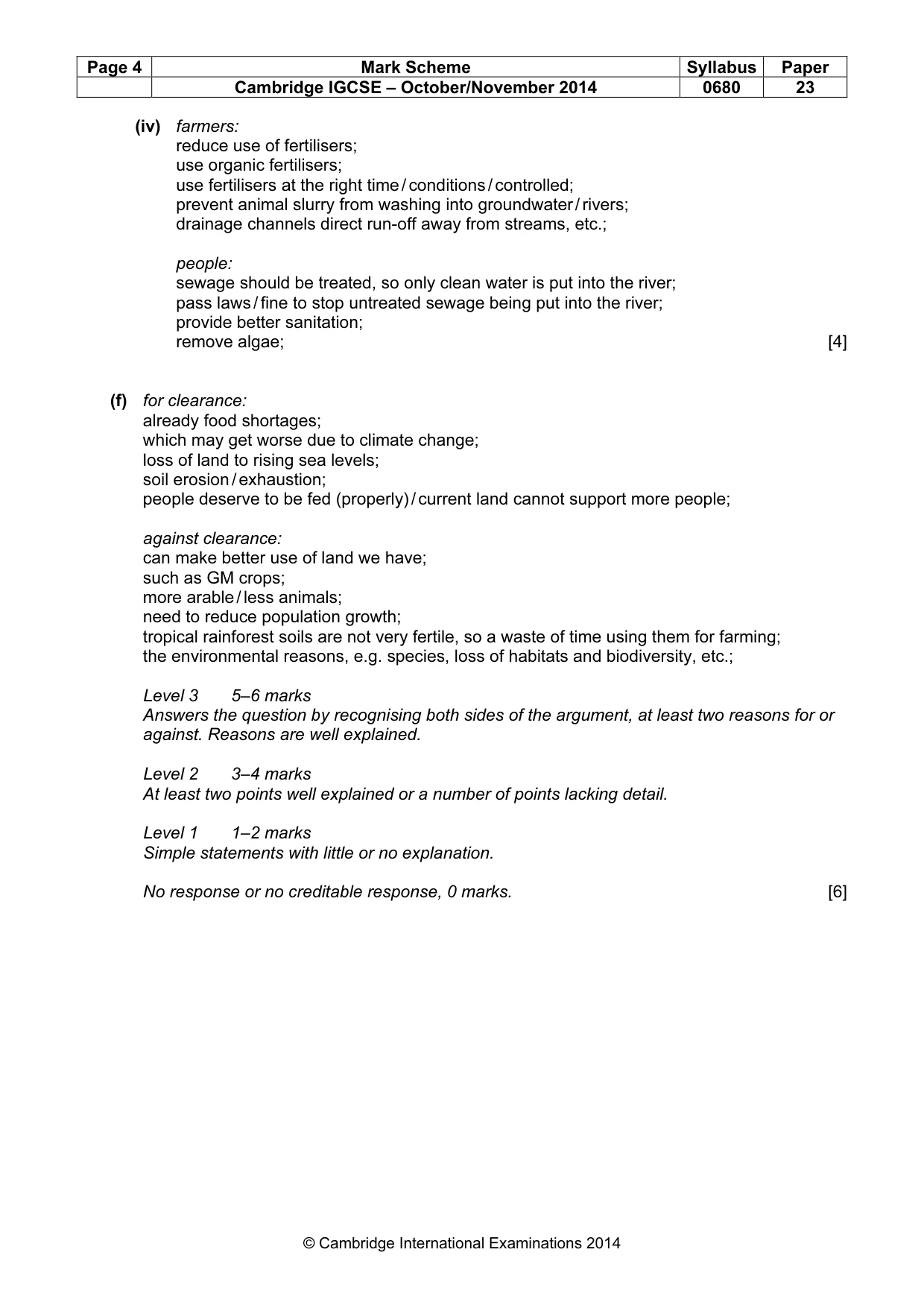 Mark scheme, page 4 of 7