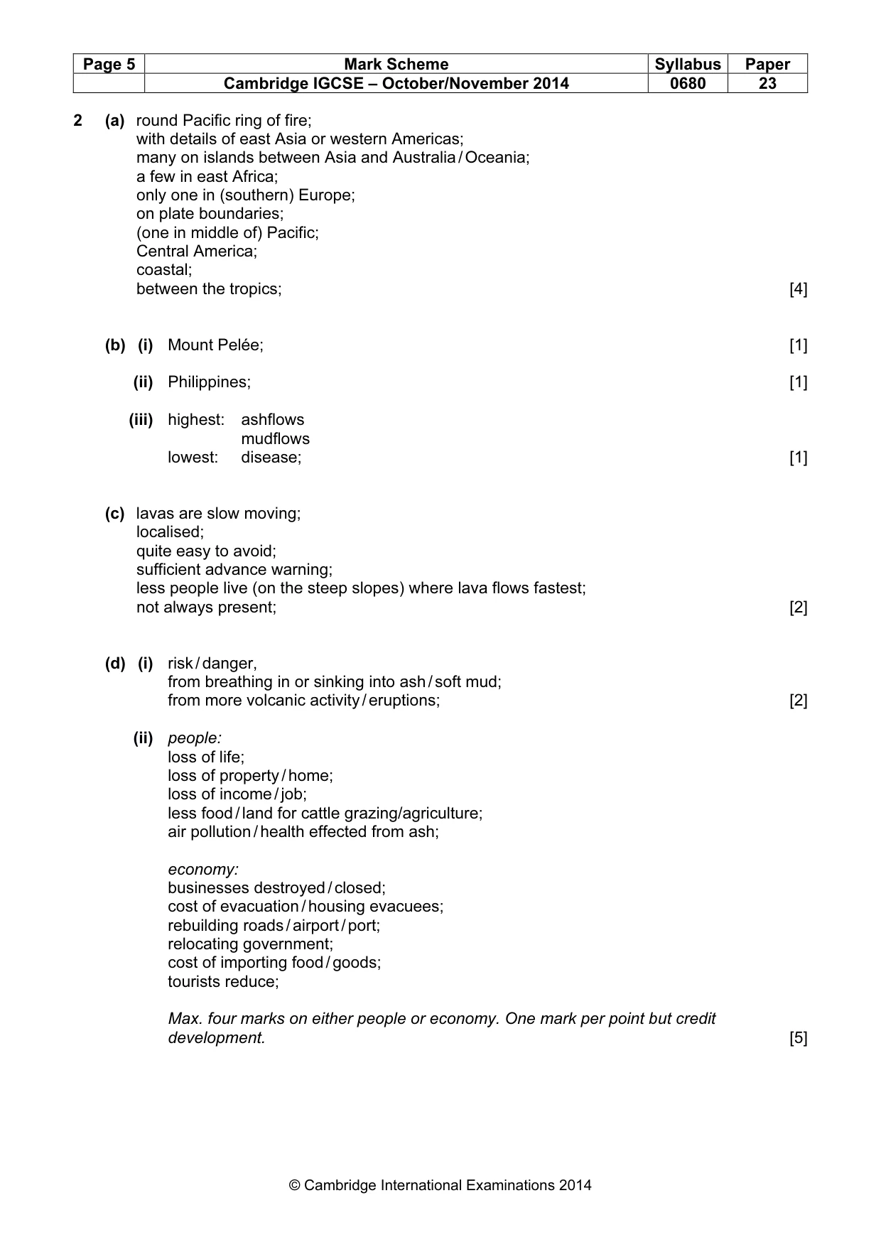 Mark scheme, page 5 of 7