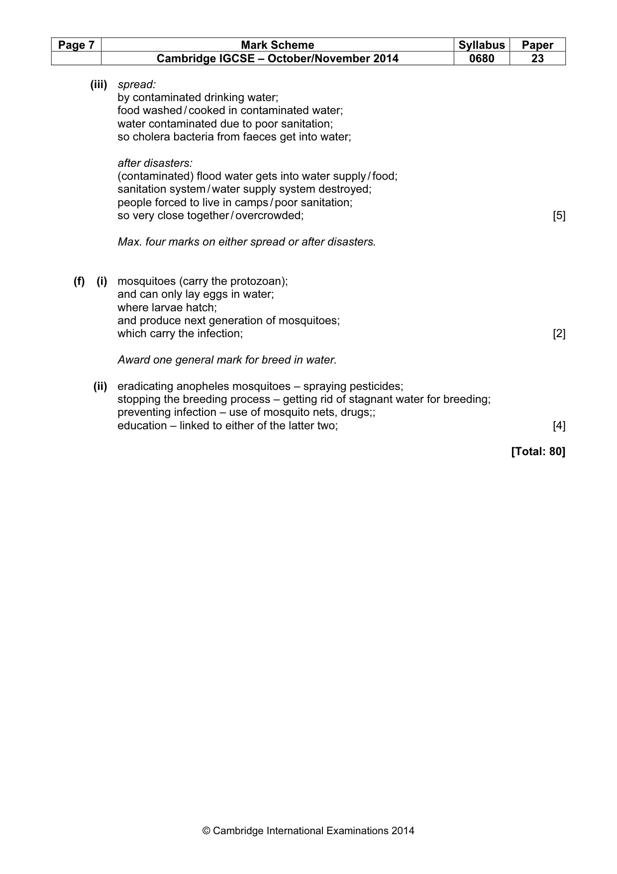 Mark scheme, page 7 of 7