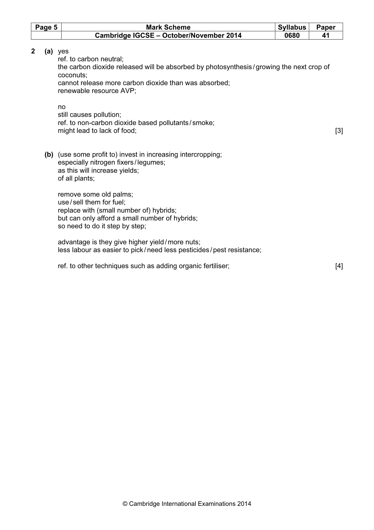 Mark scheme, page 5 of 6