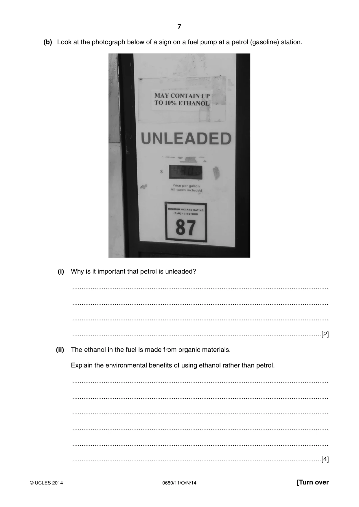 Cambridge IGCSE Environmental Management 0680 2014 Oct/Nov Paper 1 · Variant 1 question paper, page 7 of 12