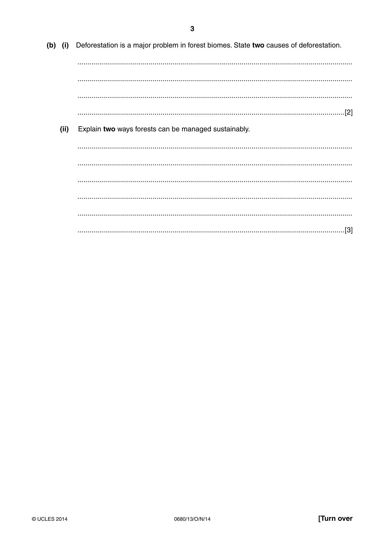 Cambridge IGCSE Environmental Management 0680 2014 Oct/Nov Paper 1 · Variant 3 question paper, page 3 of 16