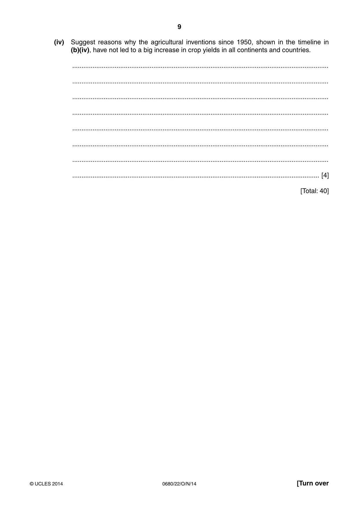 Cambridge IGCSE Environmental Management 0680 2014 Oct/Nov Paper 2 · Variant 2 question paper, page 9 of 20