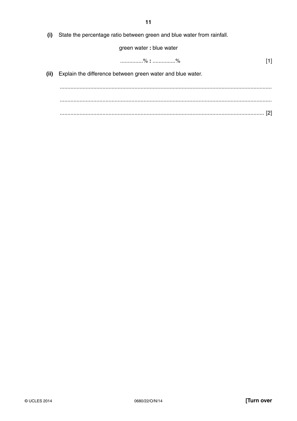 Cambridge IGCSE Environmental Management 0680 2014 Oct/Nov Paper 2 · Variant 2 question paper, page 11 of 20