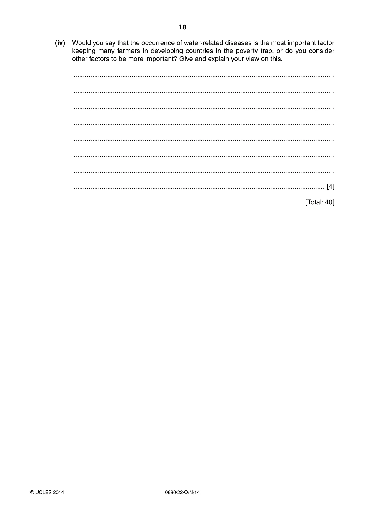 Cambridge IGCSE Environmental Management 0680 2014 Oct/Nov Paper 2 · Variant 2 question paper, page 18 of 20