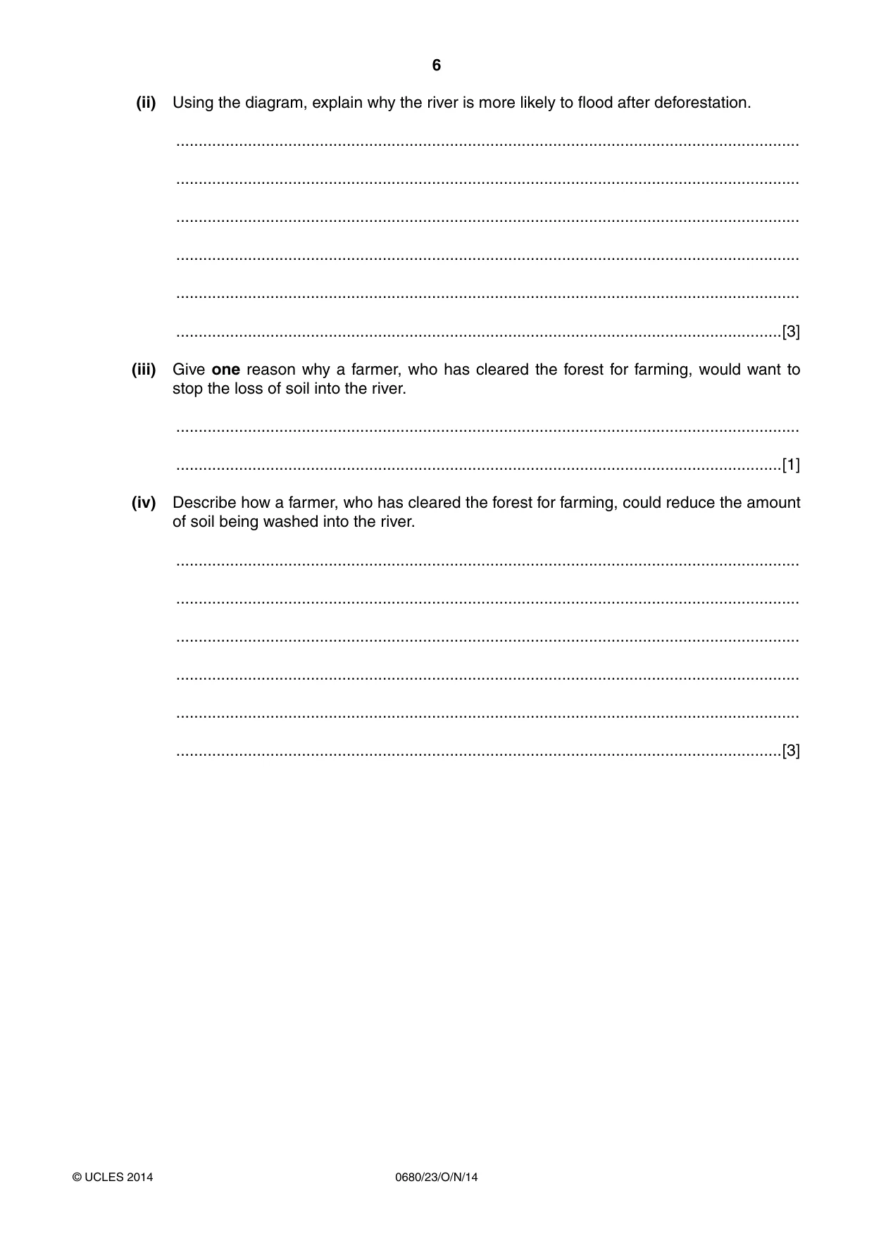 Cambridge IGCSE Environmental Management 0680 2014 Oct/Nov Paper 2 · Variant 3 question paper, page 6 of 16