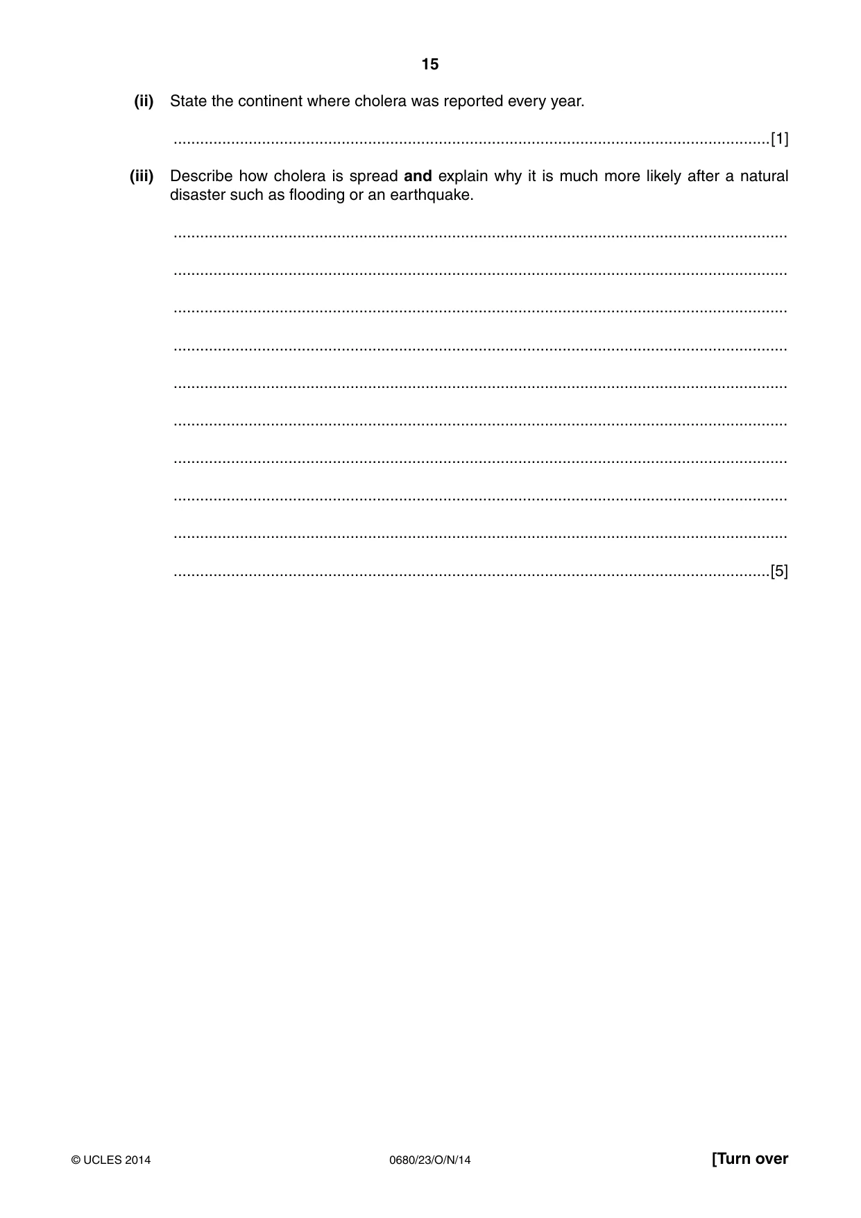 Cambridge IGCSE Environmental Management 0680 2014 Oct/Nov Paper 2 · Variant 3 question paper, page 15 of 16