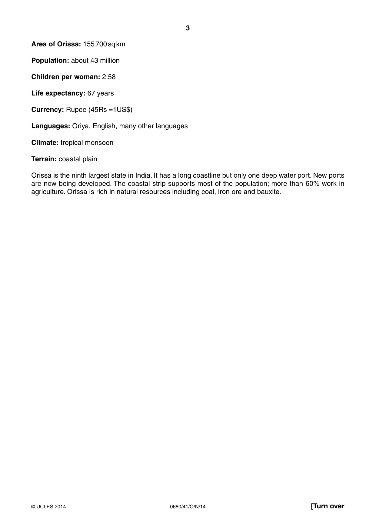 Cambridge IGCSE Environmental Management 0680 2014 Oct/Nov Paper 4 · Variant 1 question paper, page 3 of 20