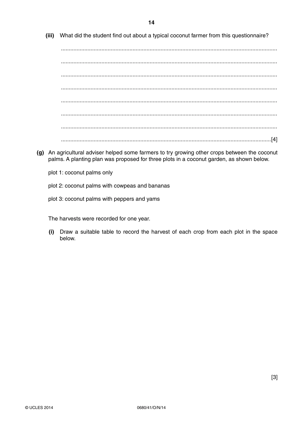 Cambridge IGCSE Environmental Management 0680 2014 Oct/Nov Paper 4 · Variant 1 question paper, page 14 of 20