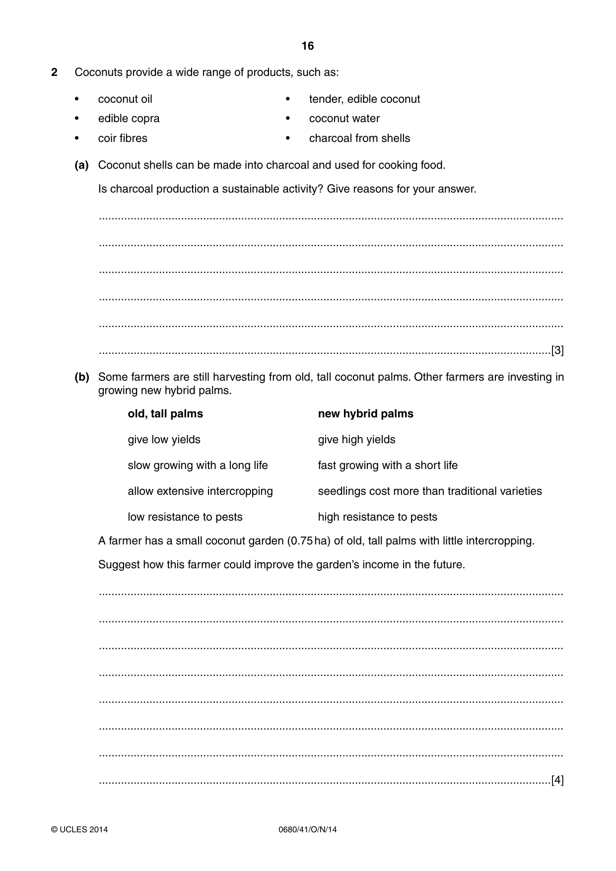 Cambridge IGCSE Environmental Management 0680 2014 Oct/Nov Paper 4 · Variant 1 question paper, page 16 of 20