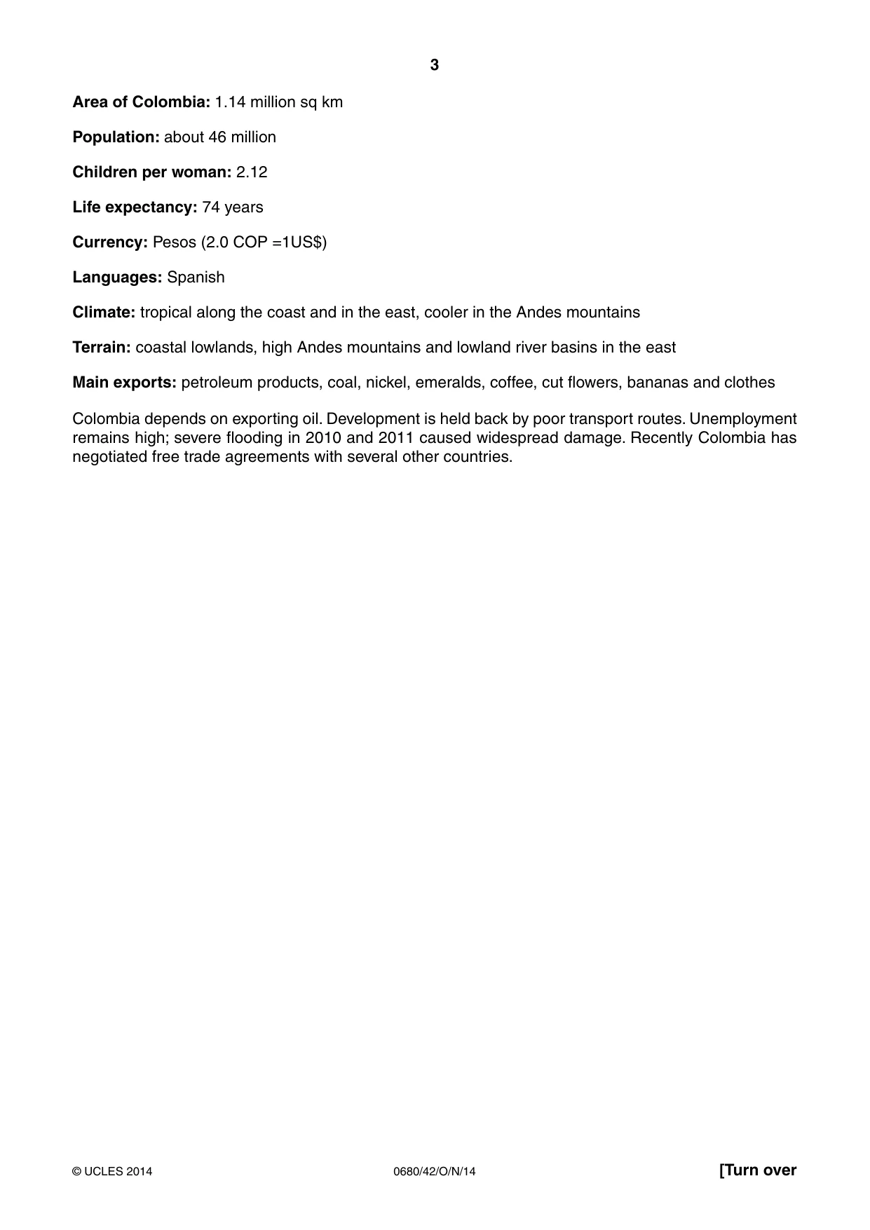 Cambridge IGCSE Environmental Management 0680 2014 Oct/Nov Paper 4 · Variant 2 question paper, page 3 of 16