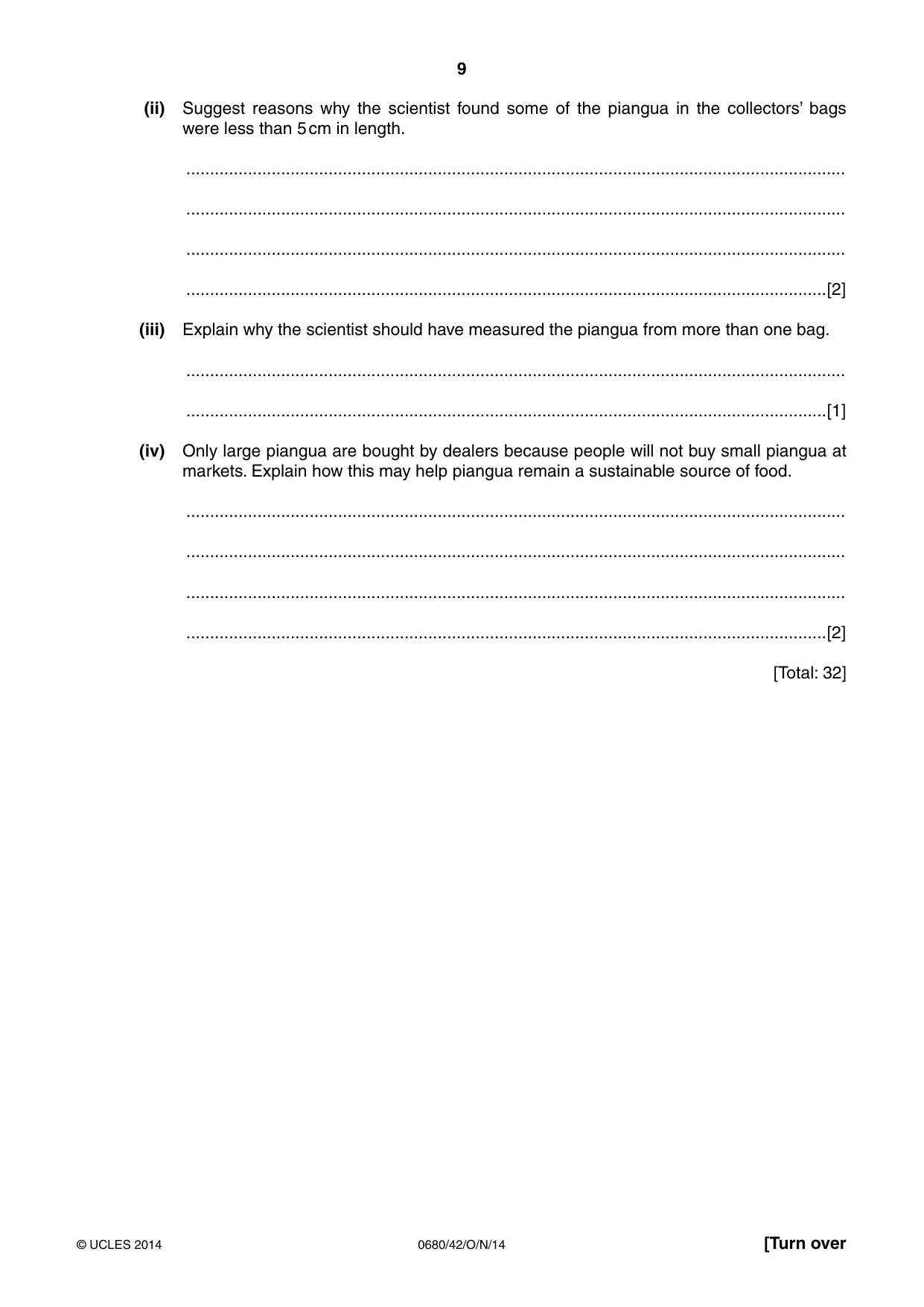 Cambridge IGCSE Environmental Management 0680 2014 Oct/Nov Paper 4 · Variant 2 question paper, page 9 of 16