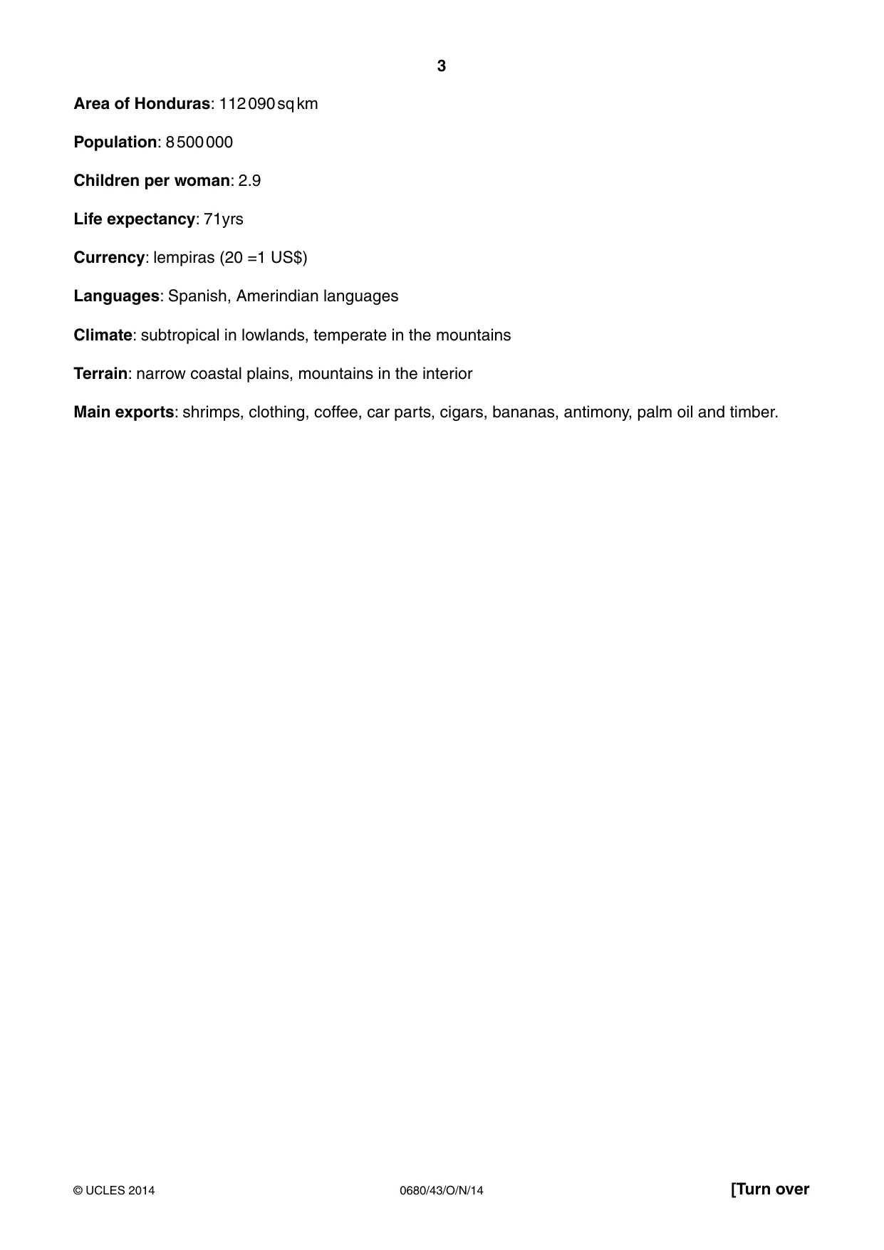 Cambridge IGCSE Environmental Management 0680 2014 Oct/Nov Paper 4 · Variant 3 question paper, page 3 of 16
