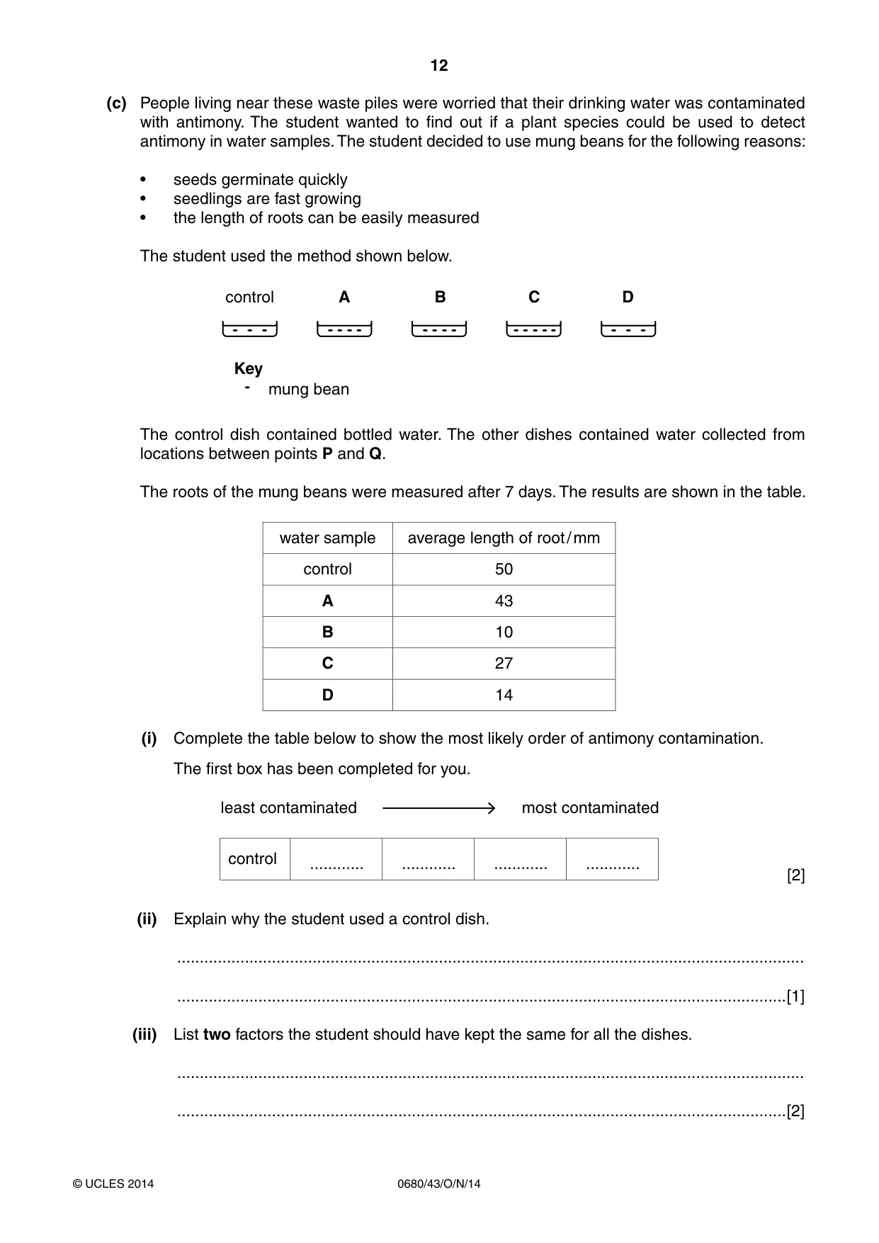 Cambridge IGCSE Environmental Management 0680 2014 Oct/Nov Paper 4 · Variant 3 question paper, page 12 of 16