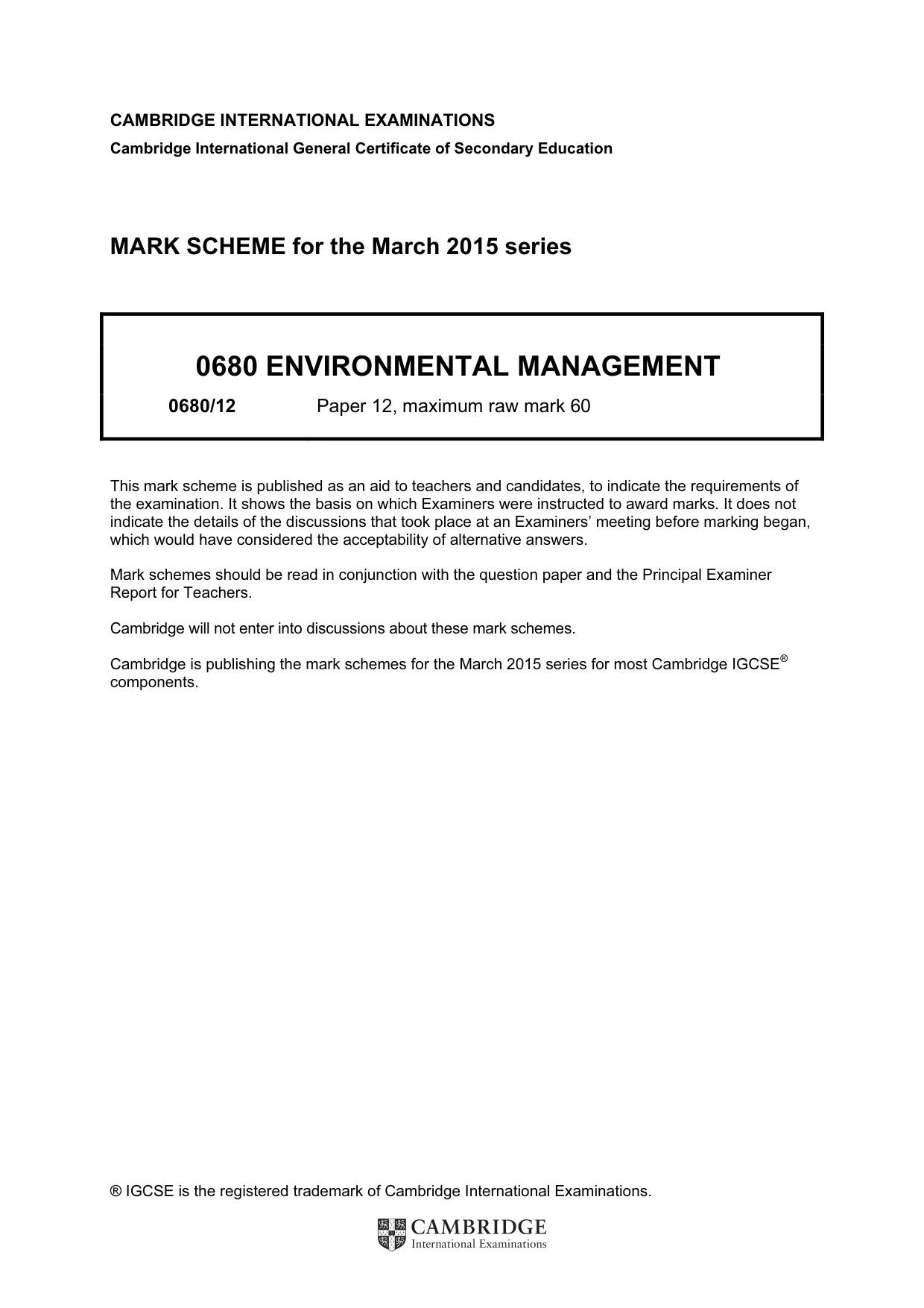 Mark scheme, page 1 of 4