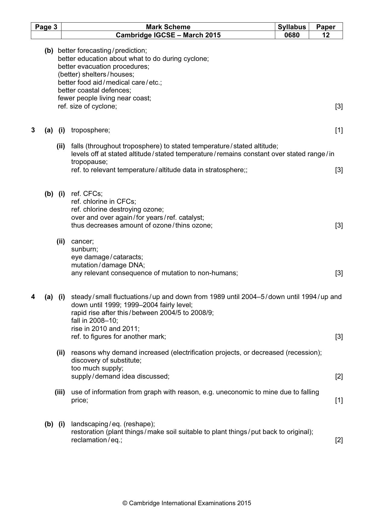 Mark scheme, page 3 of 4