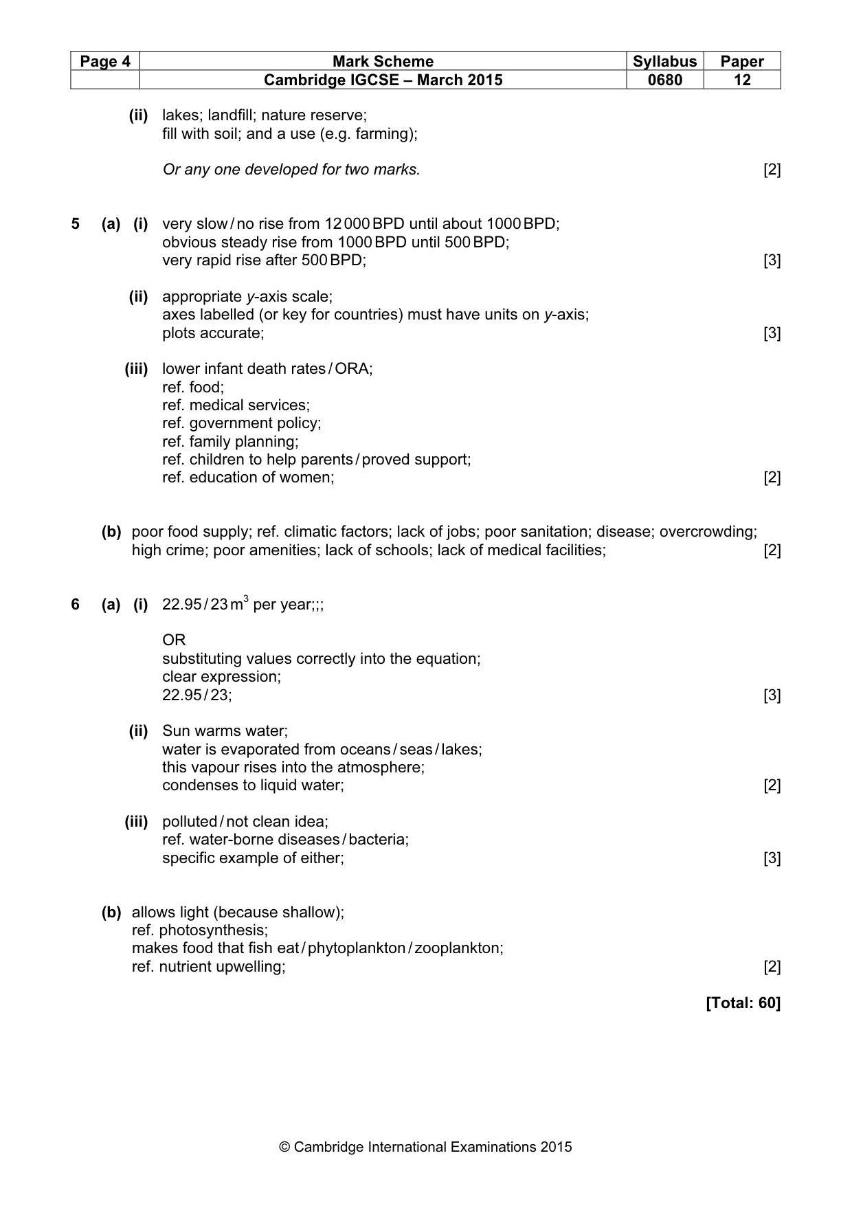 Mark scheme, page 4 of 4