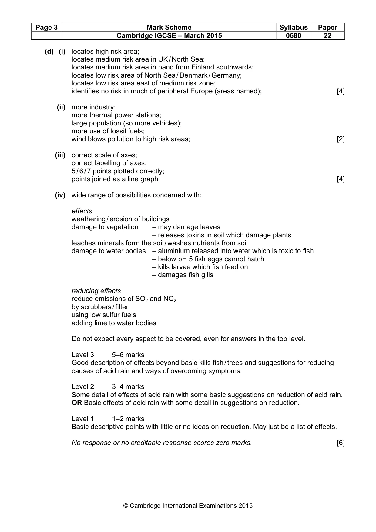Mark scheme, page 3 of 6