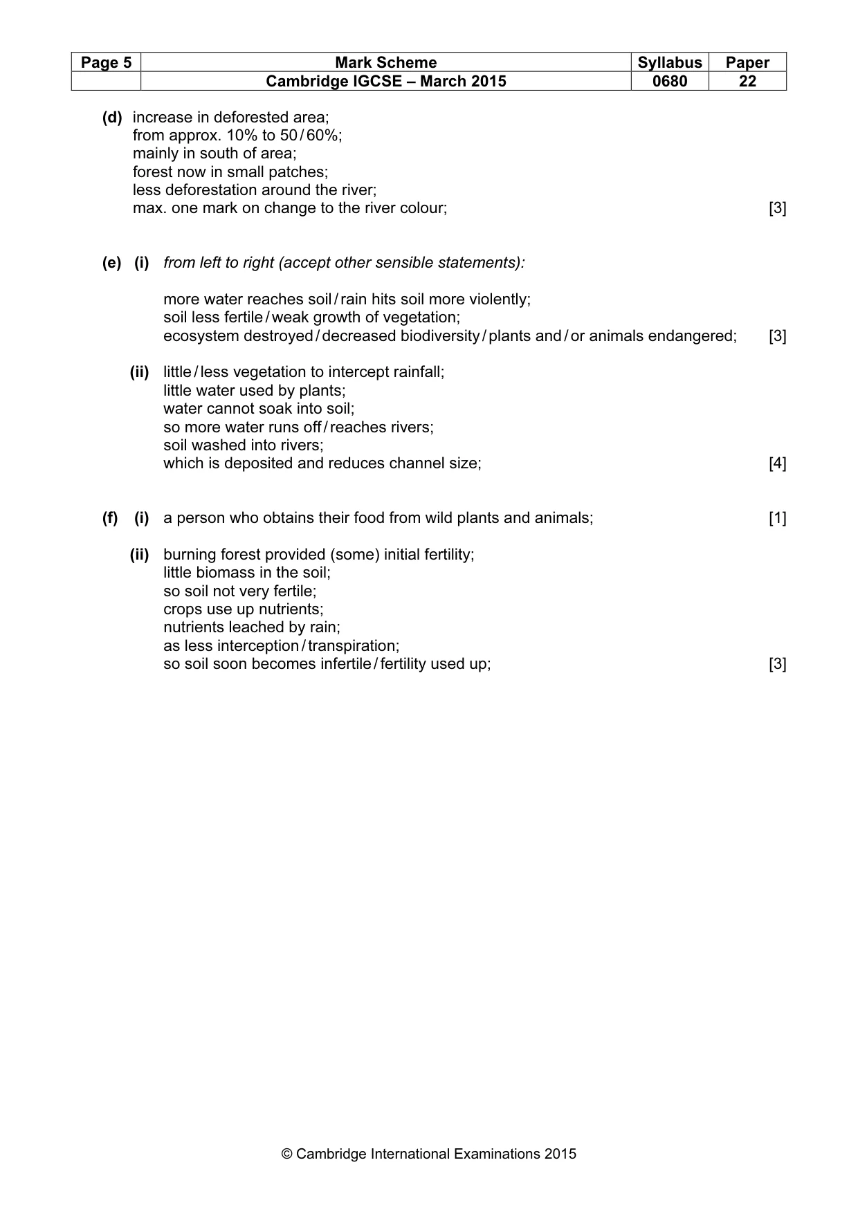 Mark scheme, page 5 of 6
