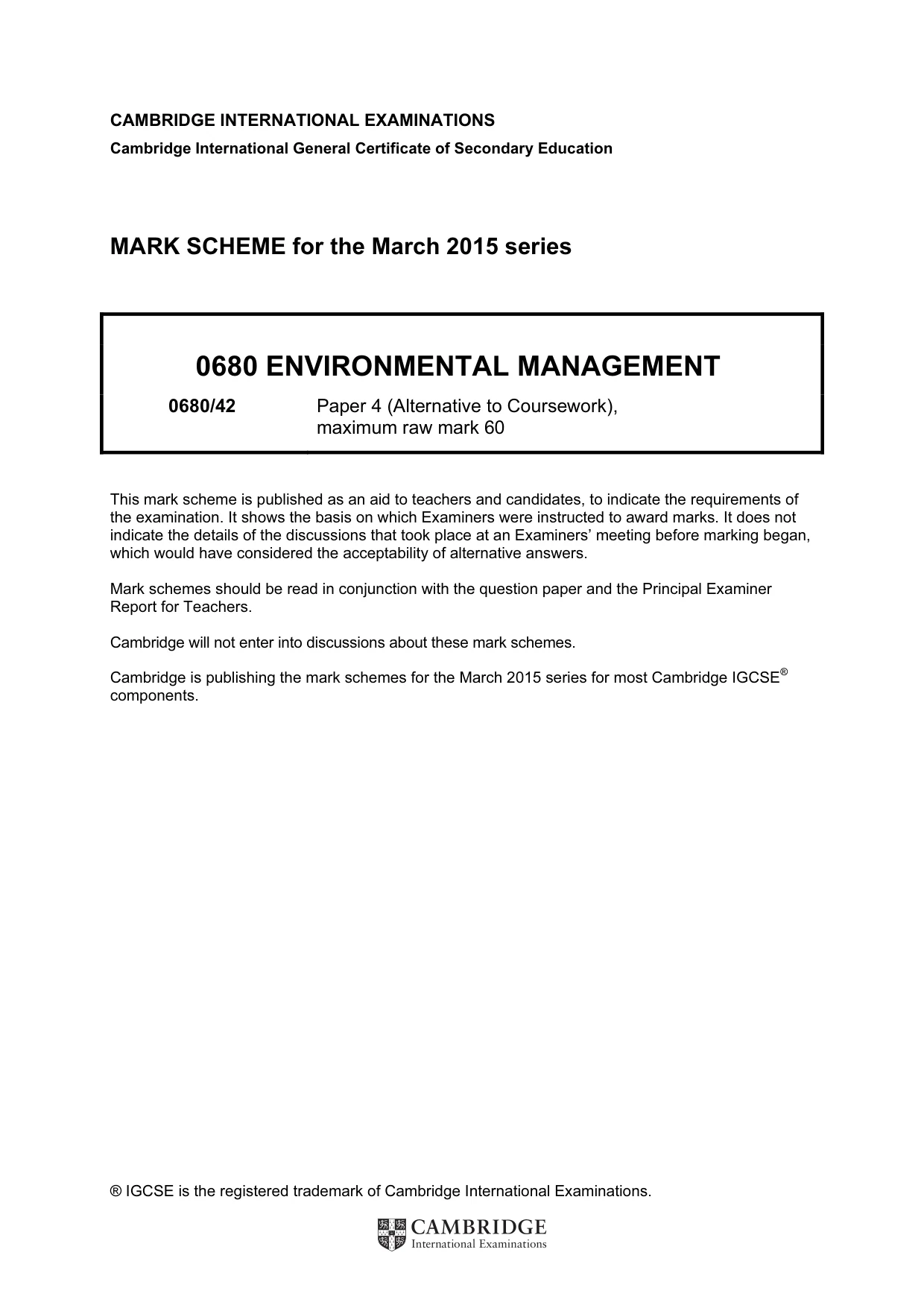 Mark scheme, page 1 of 3