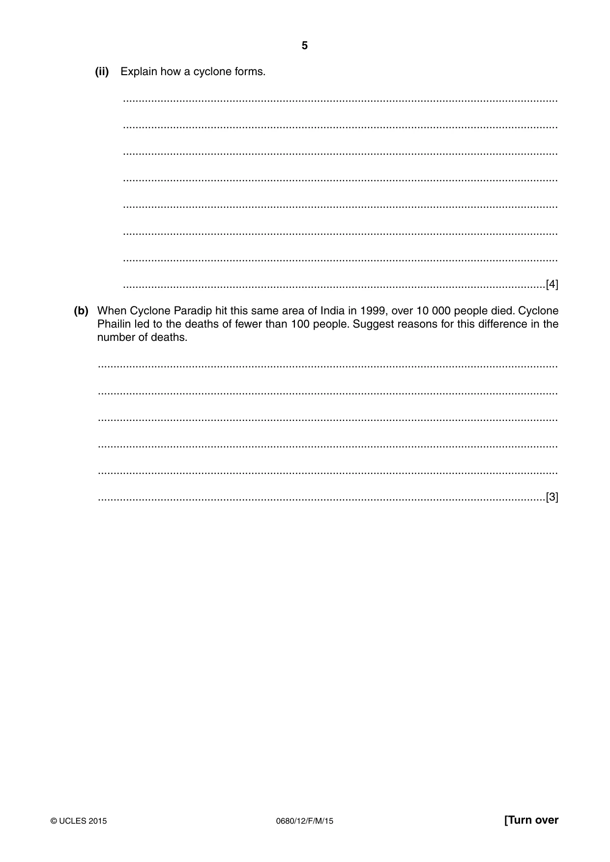 Cambridge IGCSE Environmental Management 0680 2015 Feb/March Paper 1 · Variant 2 question paper, page 5 of 16