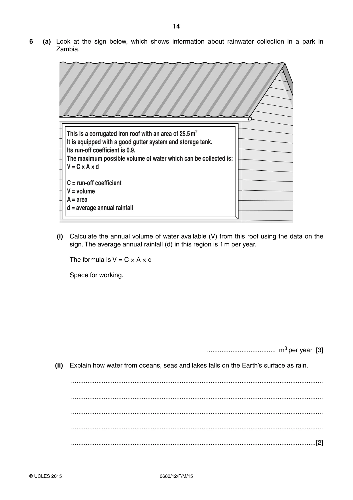 Cambridge IGCSE Environmental Management 0680 2015 Feb/March Paper 1 · Variant 2 question paper, page 14 of 16