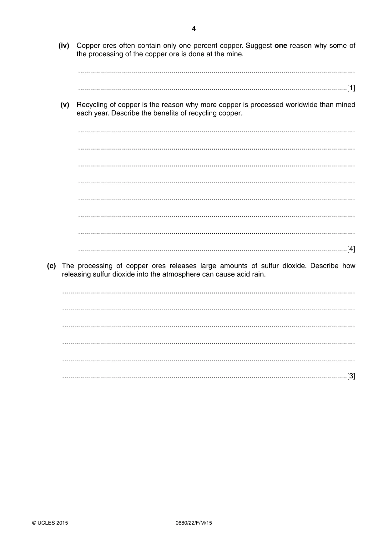 Cambridge IGCSE Environmental Management 0680 2015 Feb/March Paper 2 · Variant 2 question paper, page 4 of 16