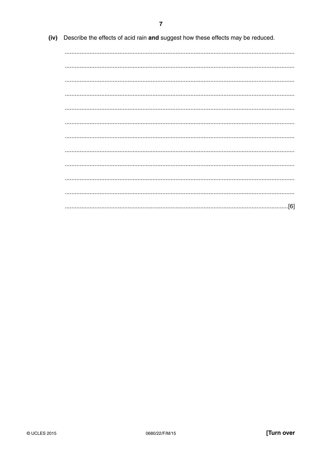 Cambridge IGCSE Environmental Management 0680 2015 Feb/March Paper 2 · Variant 2 question paper, page 7 of 16