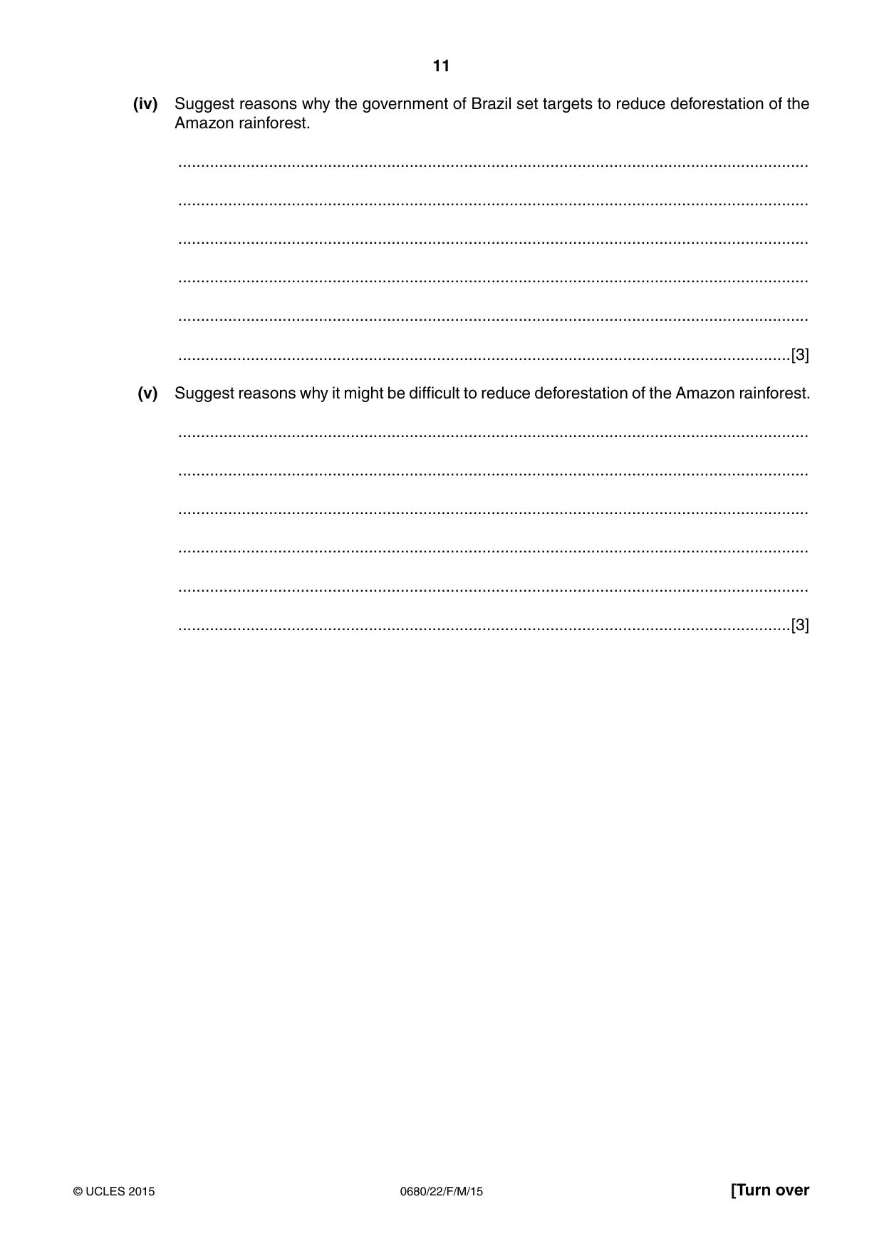 Cambridge IGCSE Environmental Management 0680 2015 Feb/March Paper 2 · Variant 2 question paper, page 11 of 16