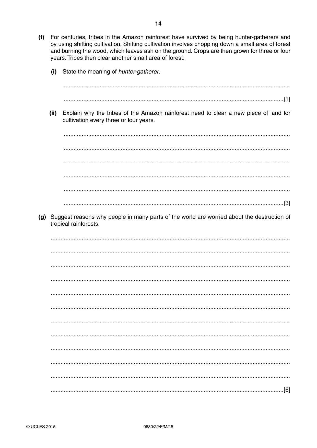 Cambridge IGCSE Environmental Management 0680 2015 Feb/March Paper 2 · Variant 2 question paper, page 14 of 16