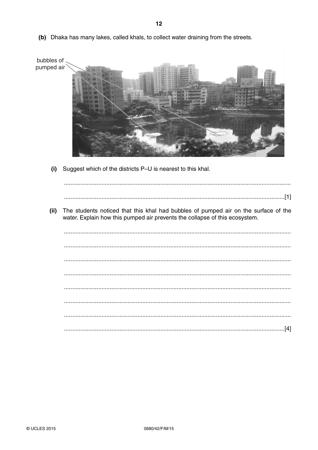 Cambridge IGCSE Environmental Management 0680 2015 Feb/March Paper 4 · Variant 2 question paper, page 12 of 16