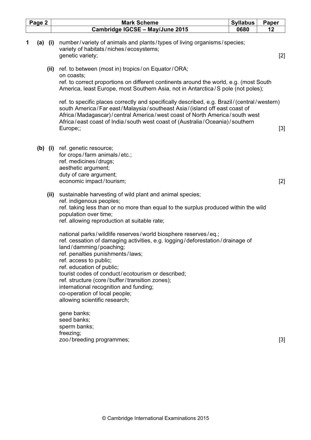 Mark scheme, page 2 of 5