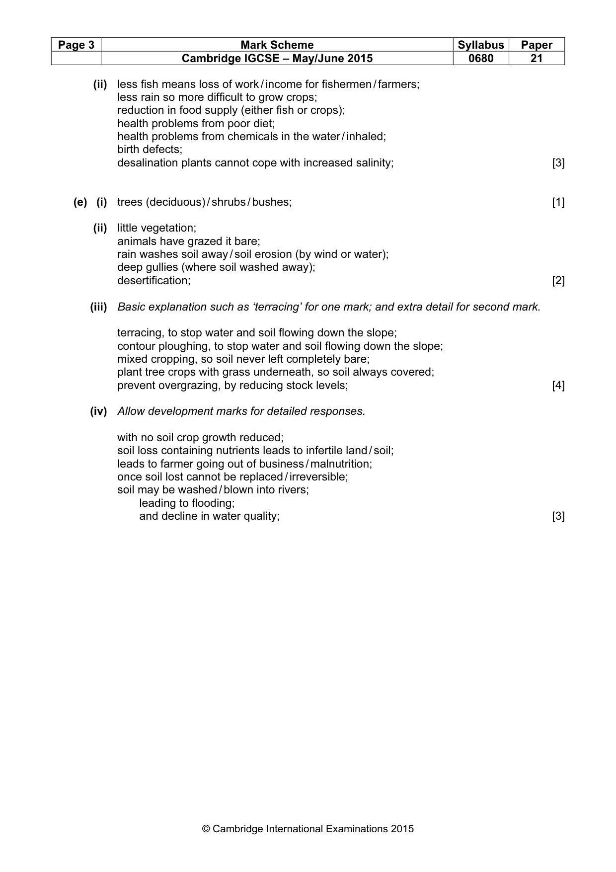 Mark scheme, page 3 of 7