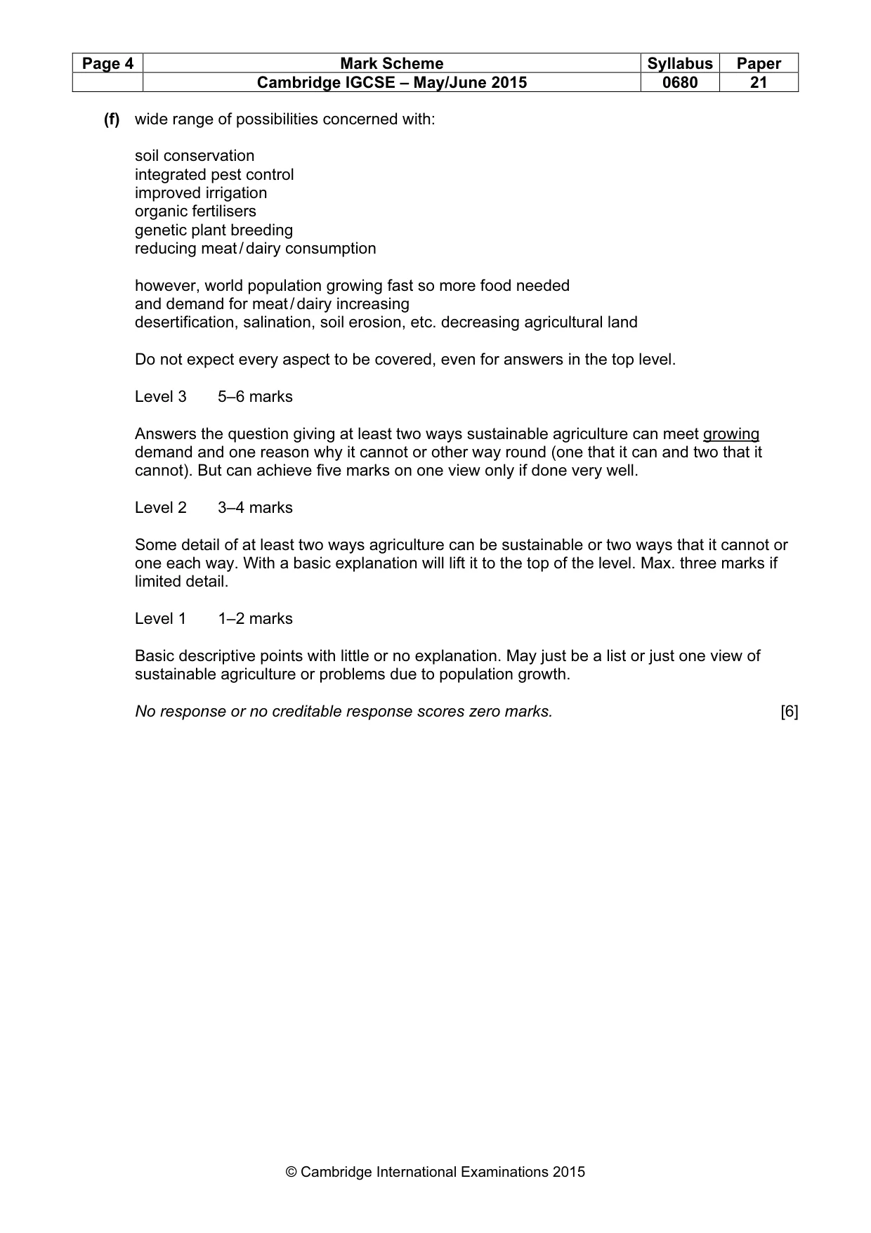 Mark scheme, page 4 of 7