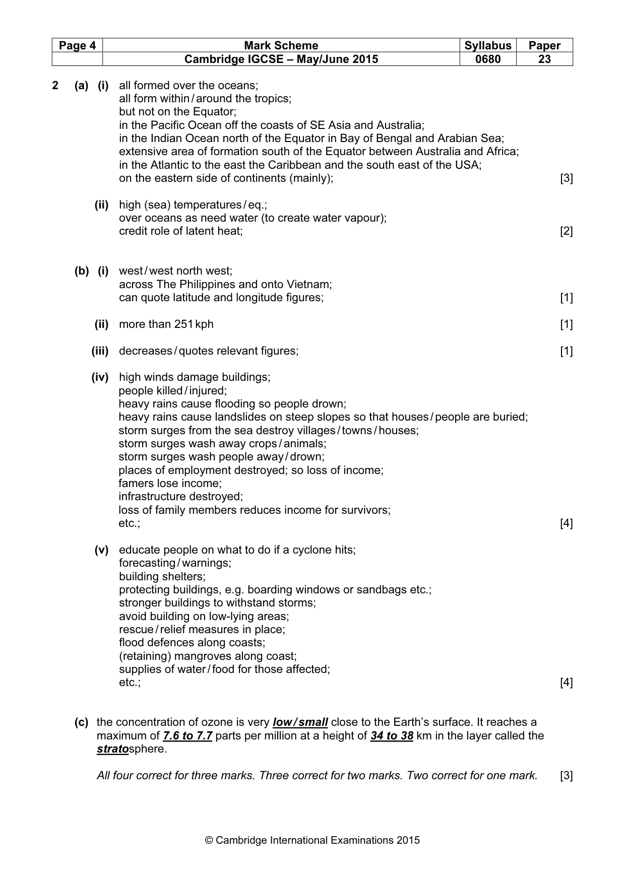 Mark scheme, page 4 of 6