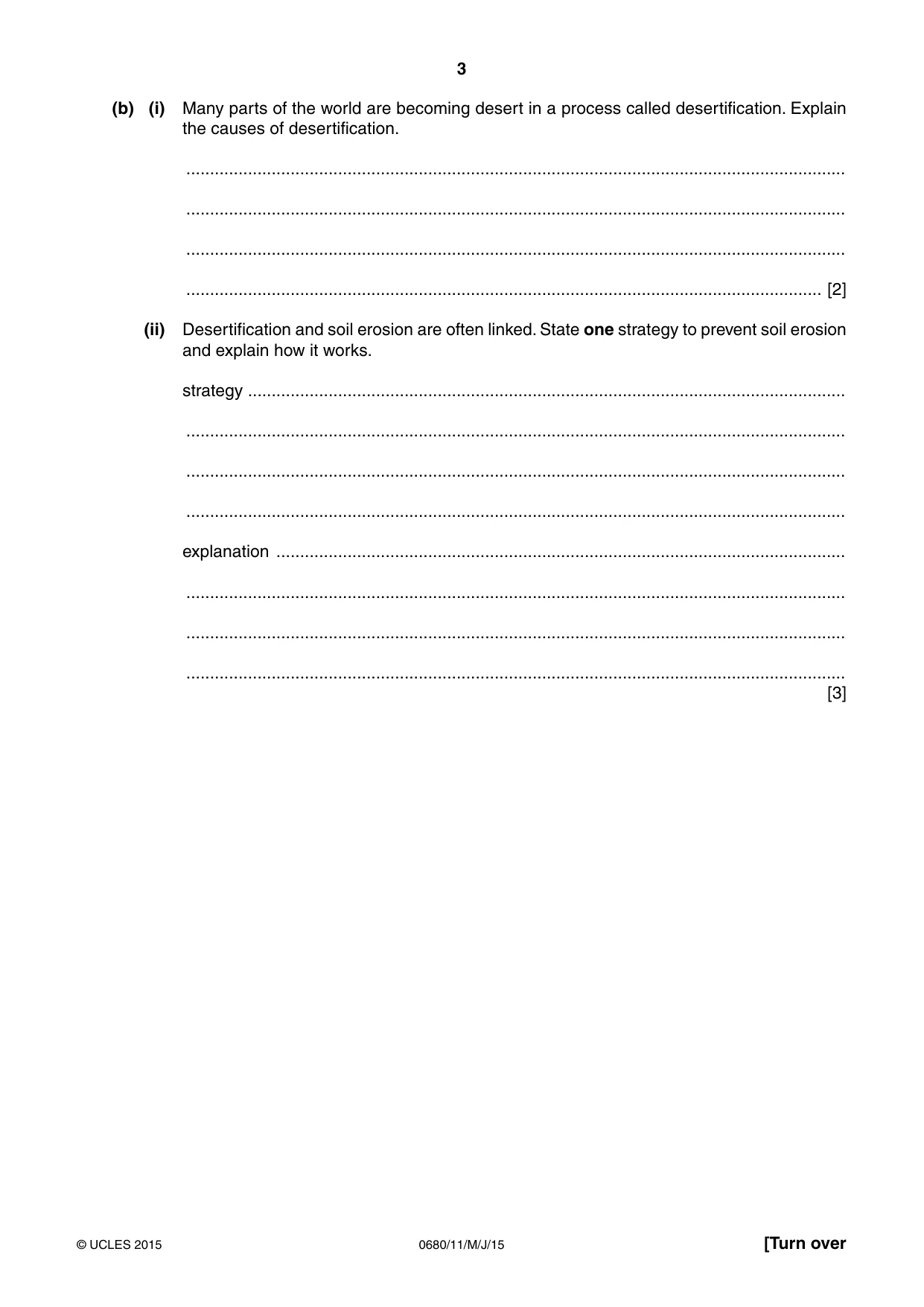 Cambridge IGCSE Environmental Management 0680 2015 May/June Paper 1 · Variant 1 question paper, page 3 of 16
