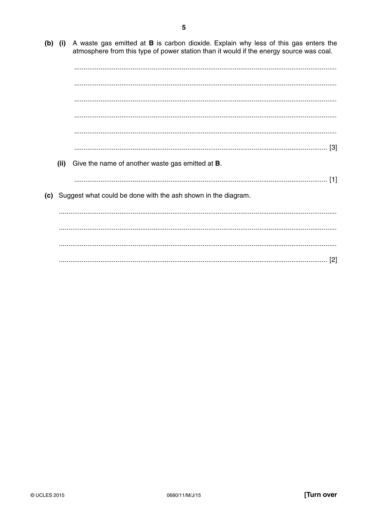 Cambridge IGCSE Environmental Management 0680 2015 May/June Paper 1 · Variant 1 question paper, page 5 of 16