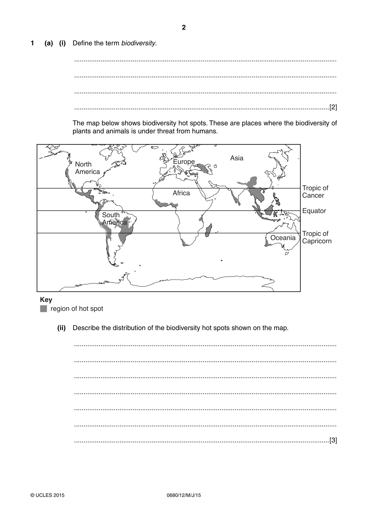 Cambridge IGCSE Environmental Management 0680 2015 May/June Paper 1 · Variant 2 question paper, page 2 of 16