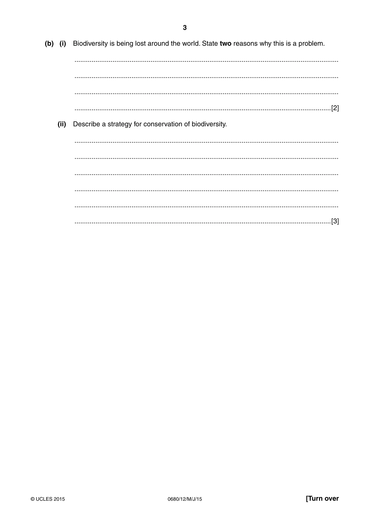 Cambridge IGCSE Environmental Management 0680 2015 May/June Paper 1 · Variant 2 question paper, page 3 of 16