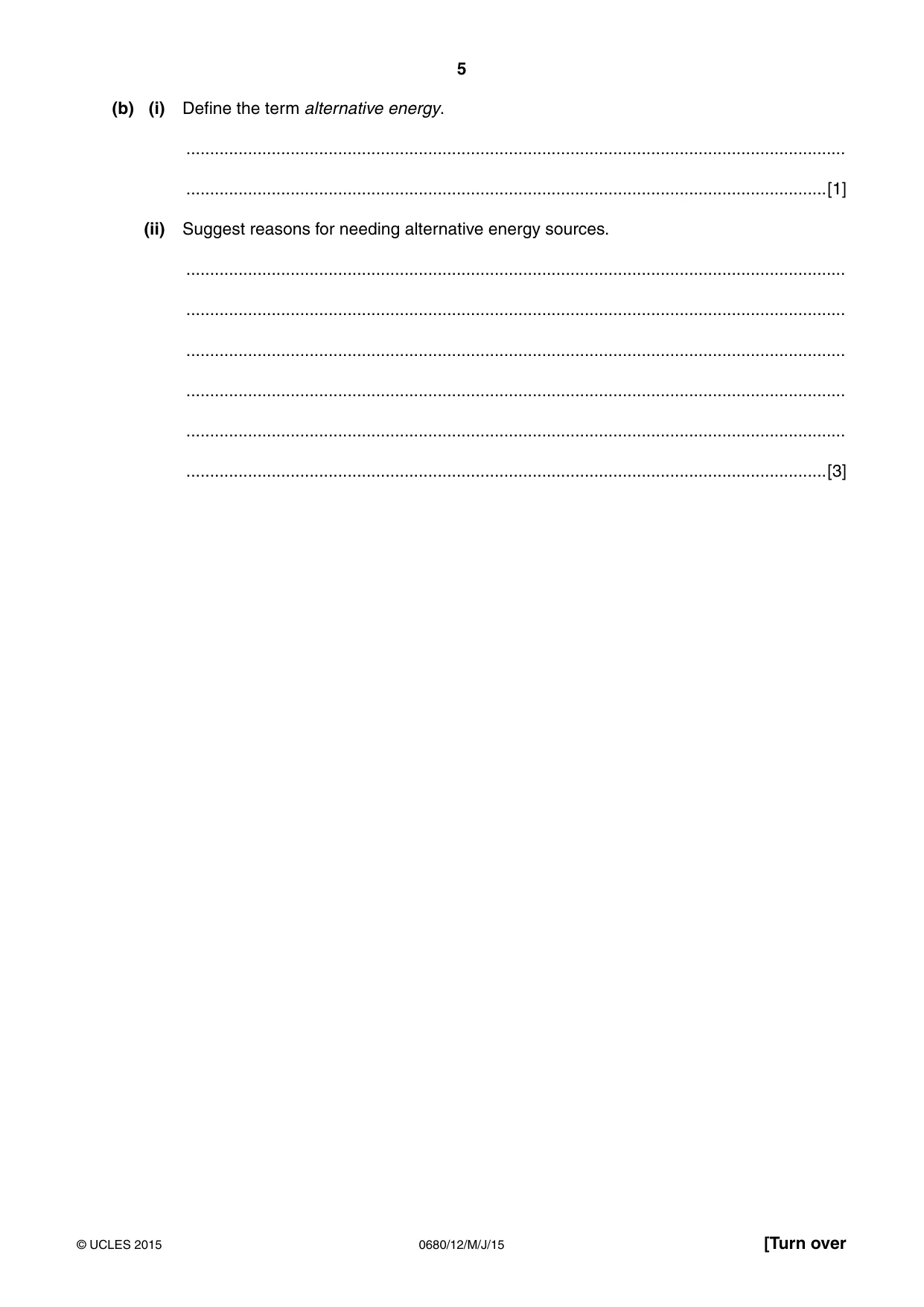 Cambridge IGCSE Environmental Management 0680 2015 May/June Paper 1 · Variant 2 question paper, page 5 of 16