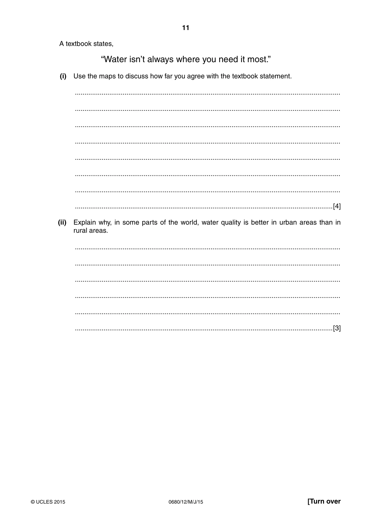 Cambridge IGCSE Environmental Management 0680 2015 May/June Paper 1 · Variant 2 question paper, page 11 of 16