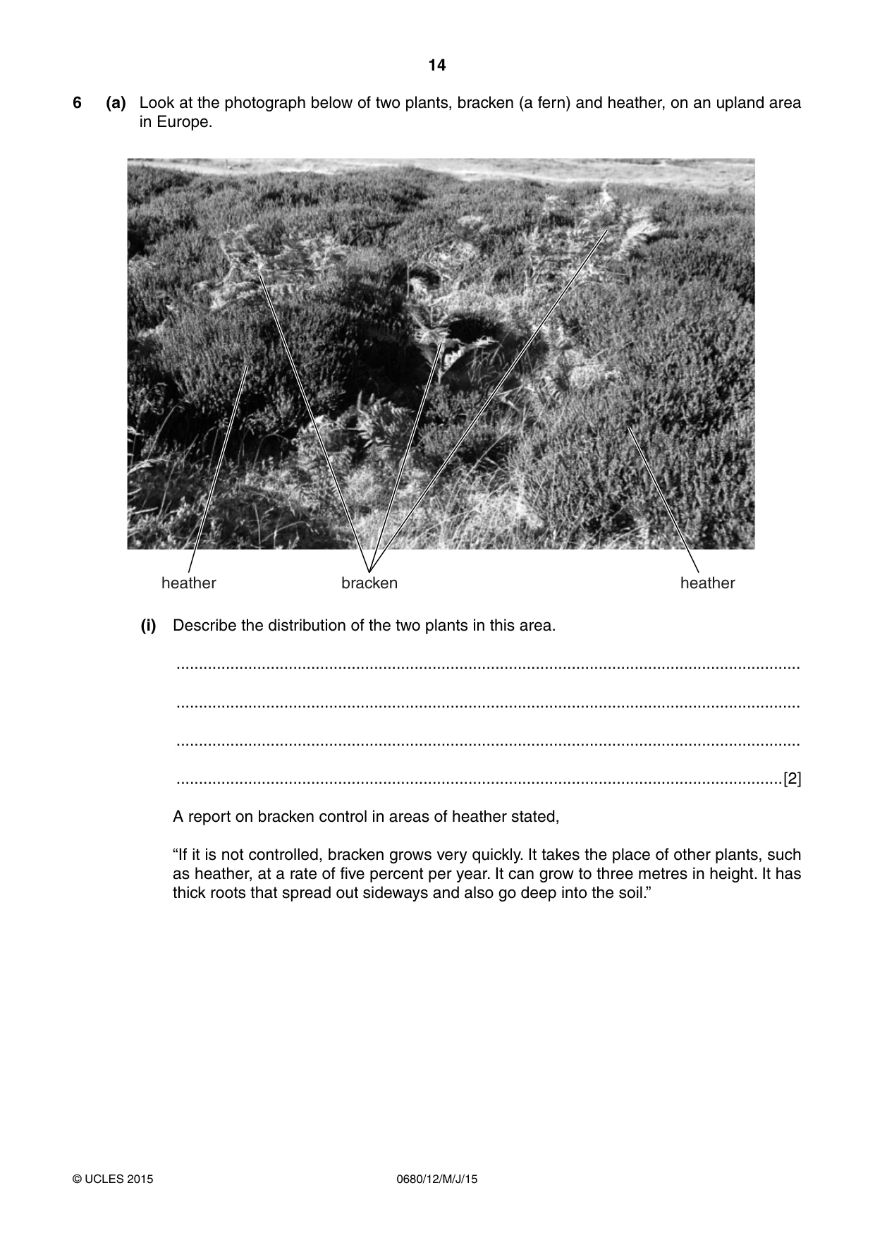 Cambridge IGCSE Environmental Management 0680 2015 May/June Paper 1 · Variant 2 question paper, page 14 of 16