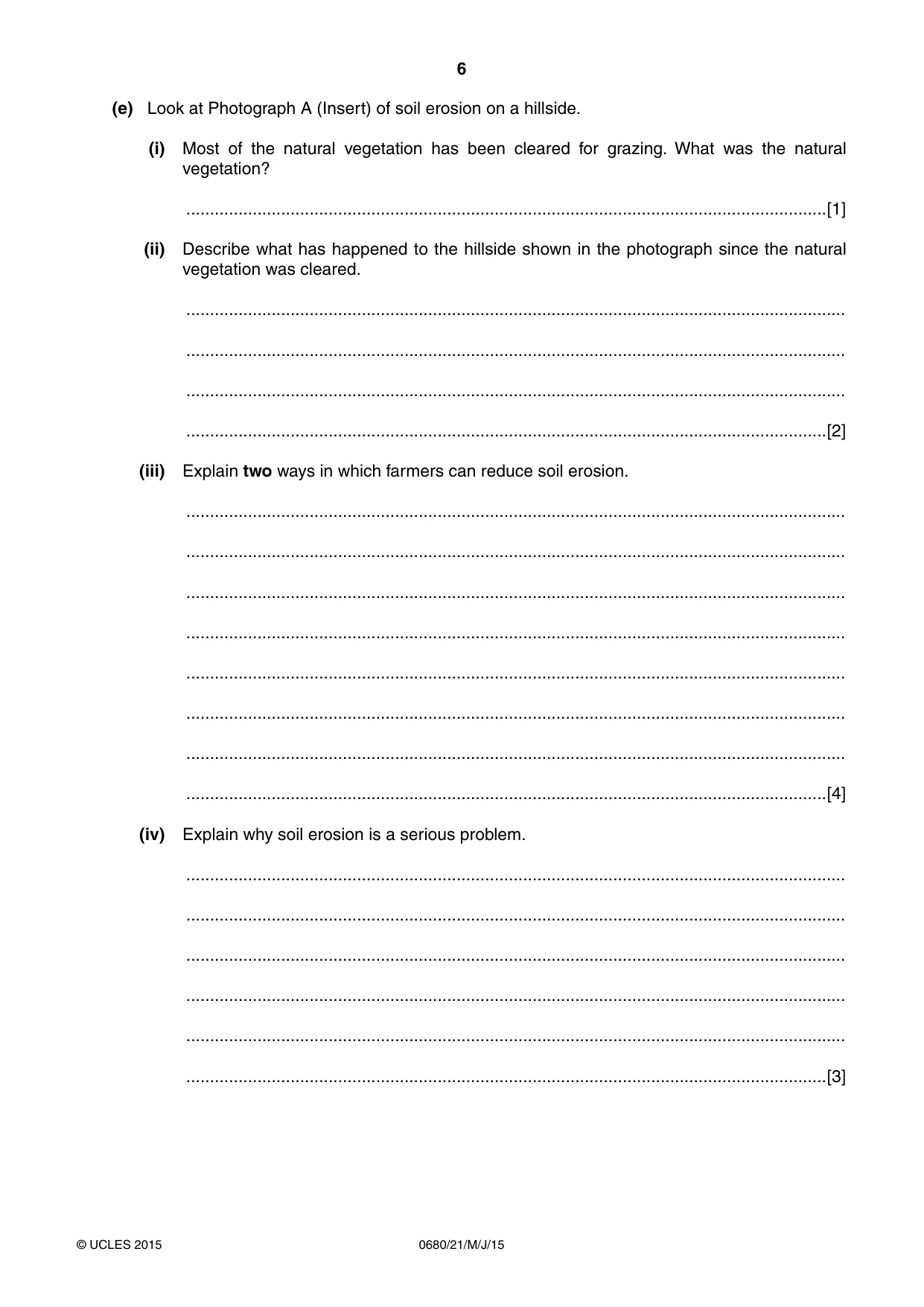 Cambridge IGCSE Environmental Management 0680 2015 May/June Paper 2 · Variant 1 question paper, page 6 of 16