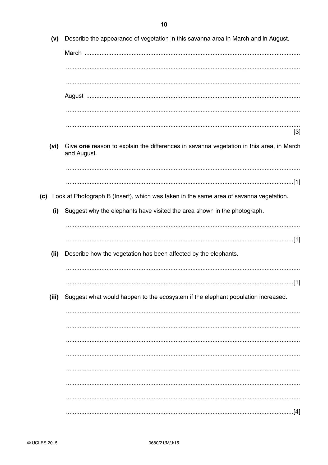 Cambridge IGCSE Environmental Management 0680 2015 May/June Paper 2 · Variant 1 question paper, page 10 of 16