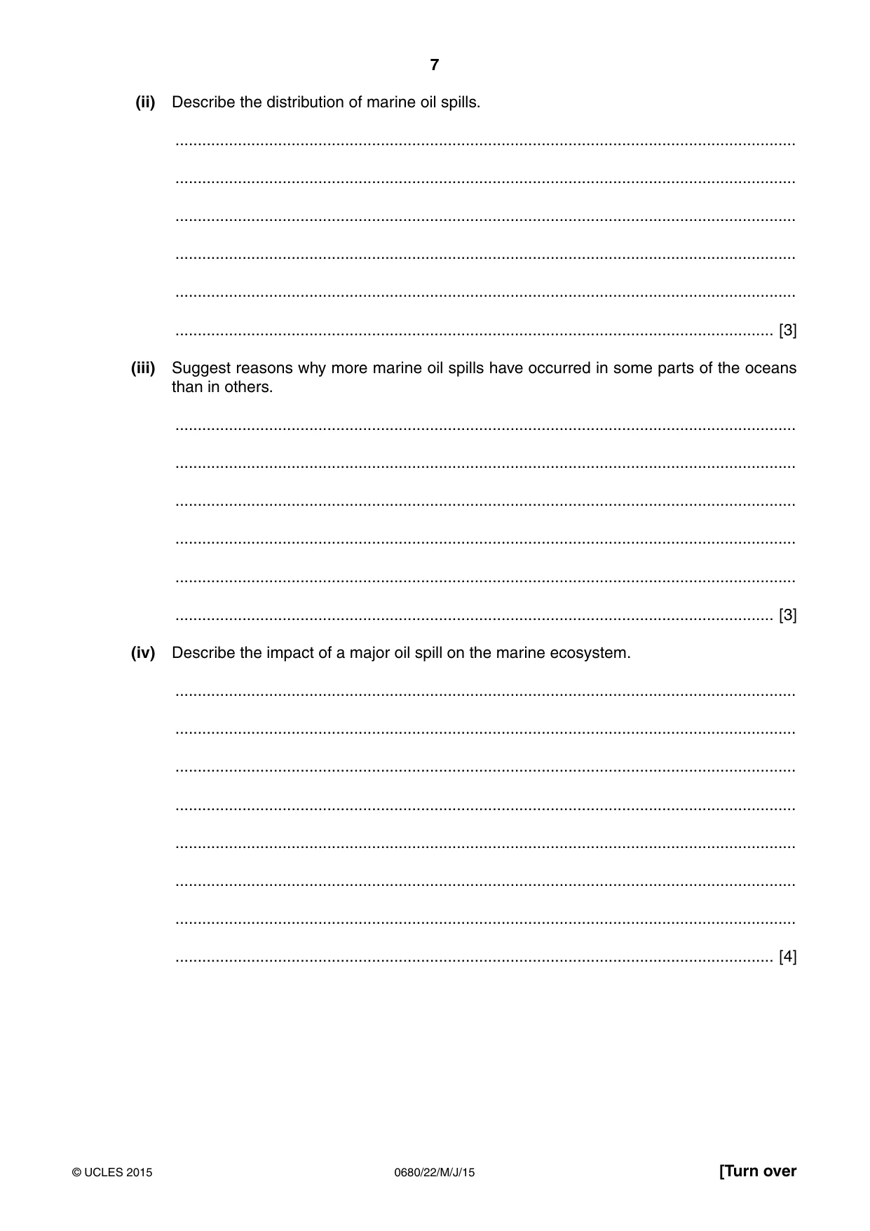 Cambridge IGCSE Environmental Management 0680 2015 May/June Paper 2 · Variant 2 question paper, page 7 of 16