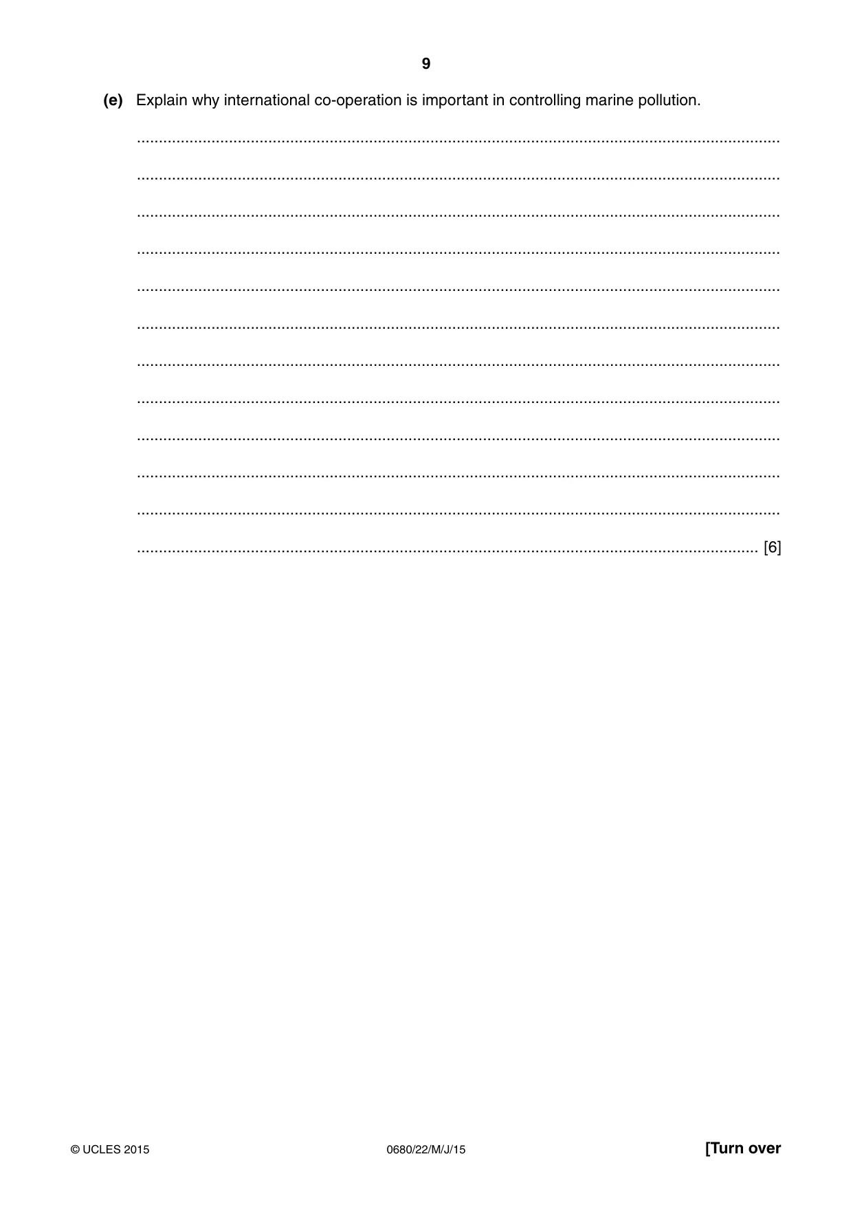 Cambridge IGCSE Environmental Management 0680 2015 May/June Paper 2 · Variant 2 question paper, page 9 of 16