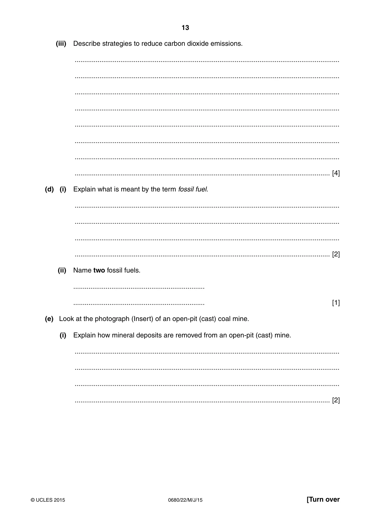 Cambridge IGCSE Environmental Management 0680 2015 May/June Paper 2 · Variant 2 question paper, page 13 of 16