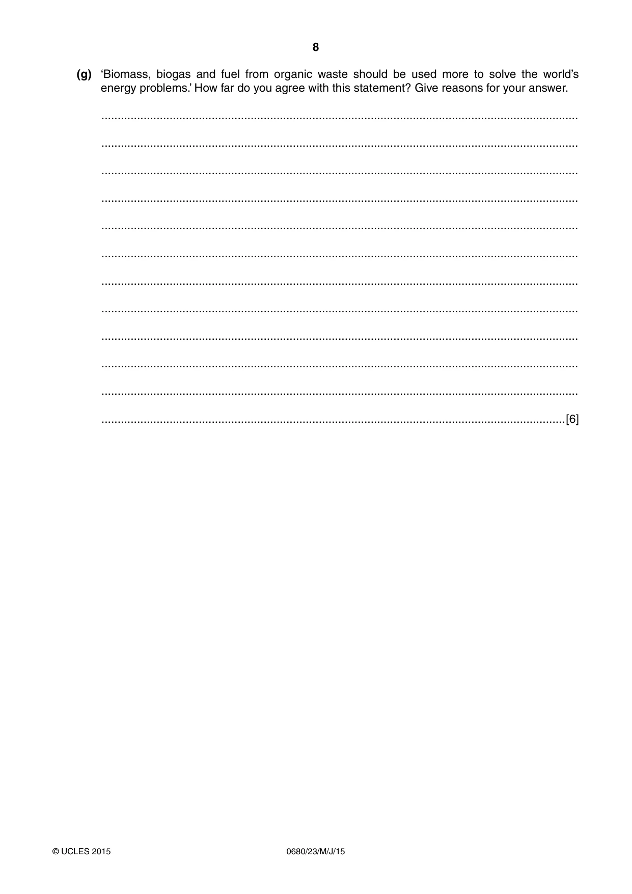 Cambridge IGCSE Environmental Management 0680 2015 May/June Paper 2 · Variant 3 question paper, page 8 of 16