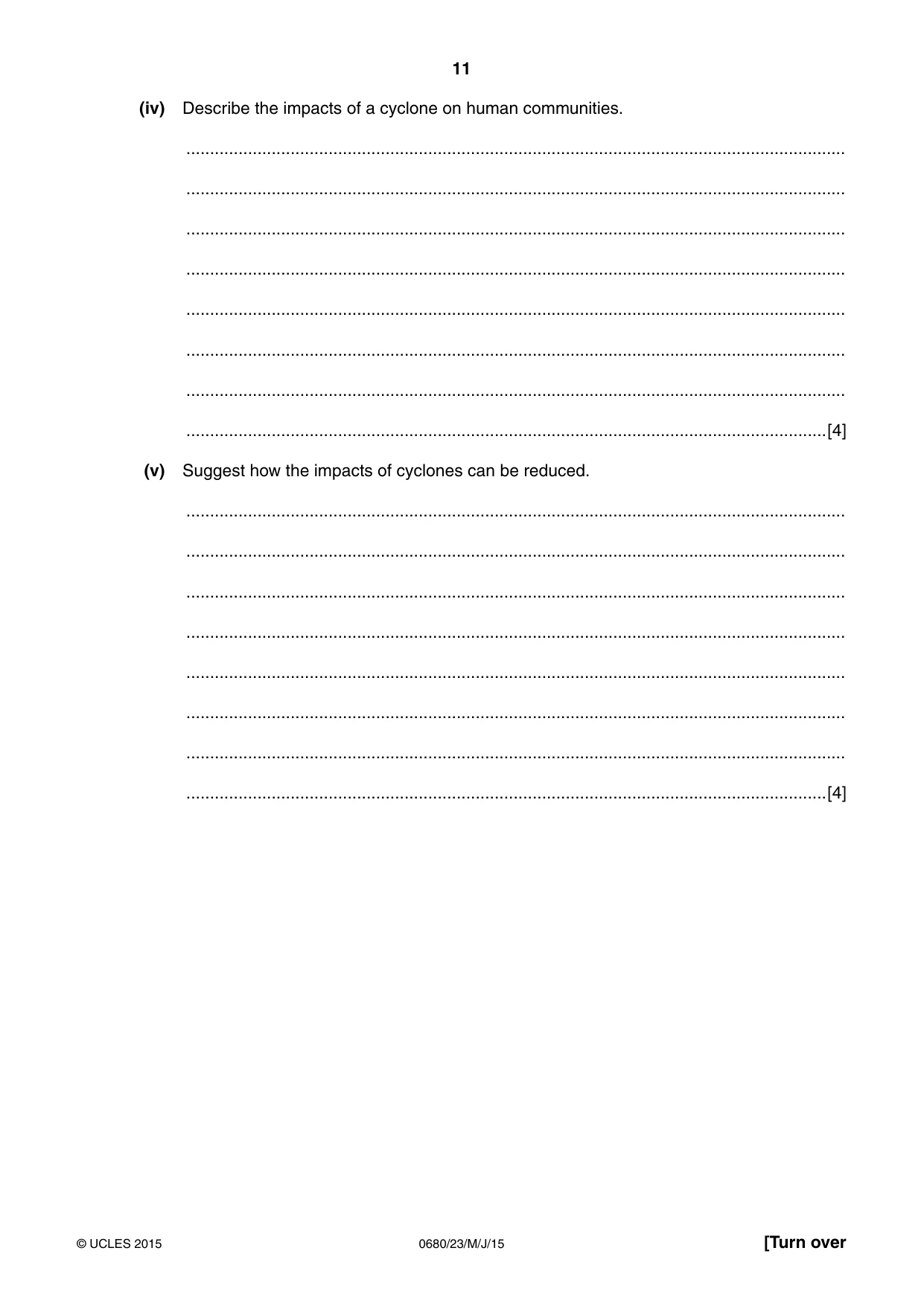 Cambridge IGCSE Environmental Management 0680 2015 May/June Paper 2 · Variant 3 question paper, page 11 of 16
